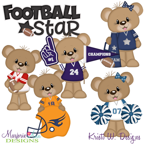 Football Star SVG Cutting Files + Clipart - Click Image to Close